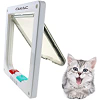 Los mejores  - CEESC Puerta magnética para Mascotas con Puerta abatible y Cerradura de 4 vías para Gatos- Gatitos y Perro Perrito (S…